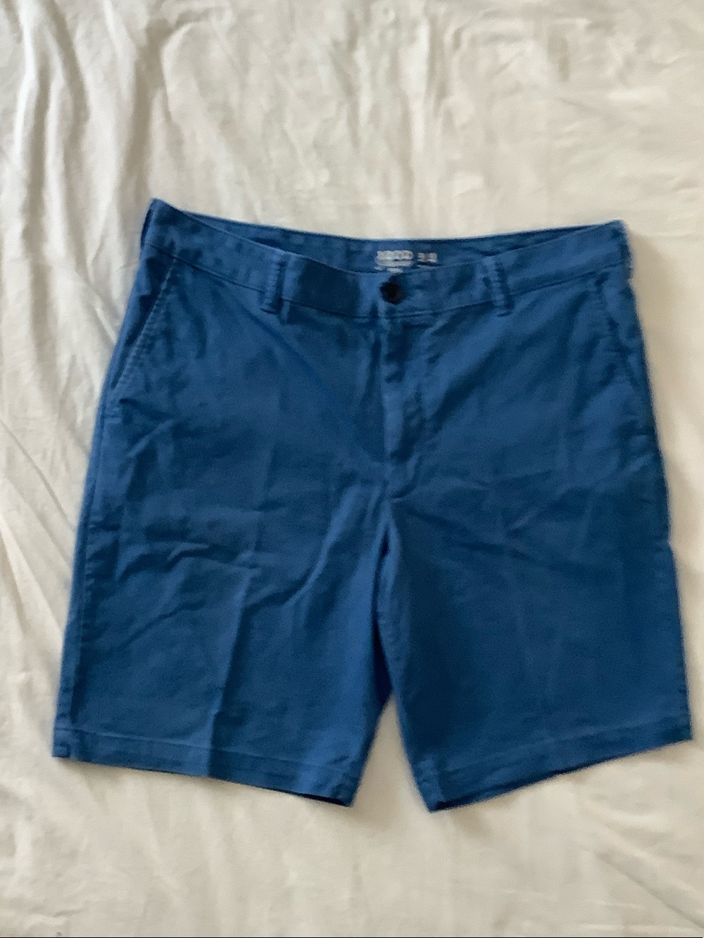 Men's Flat Front Royal Blue Chino Shorts